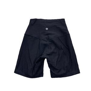 Lululemon High-Rise Yoga Short 6" Inseam Grid Texture Size 2 Black 64-27